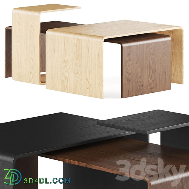 Gravelli Trio Wooden Coffee Tables