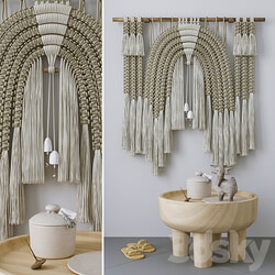 Decorative set with Wall Hanging Macrame 5 