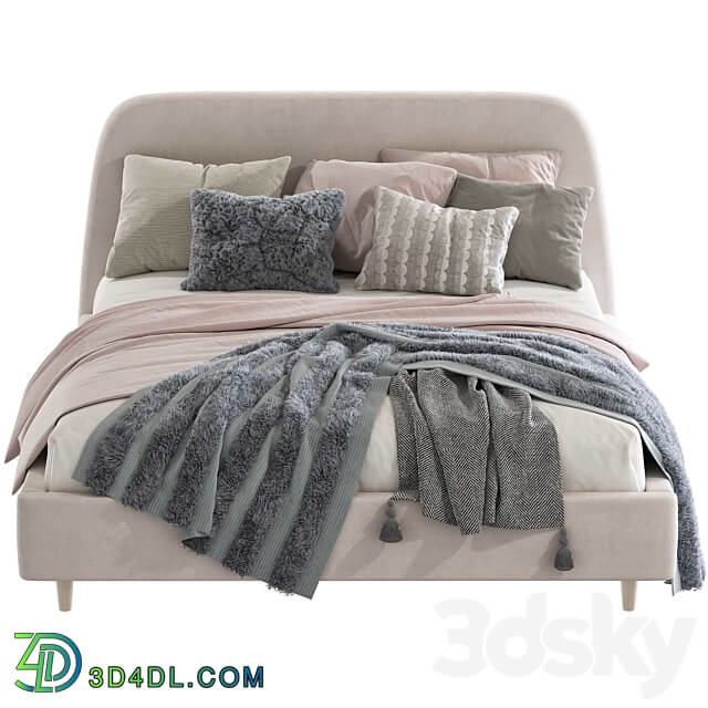 Bed Oatmeal Raelynn Upholstered Bed