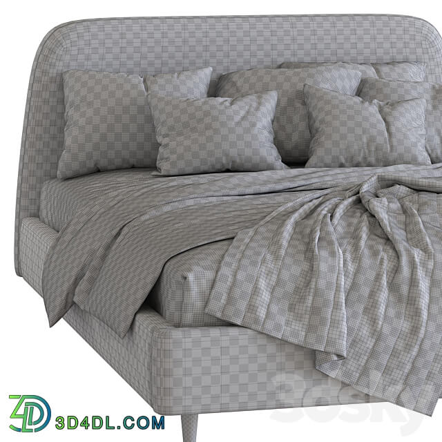 Bed Oatmeal Raelynn Upholstered Bed