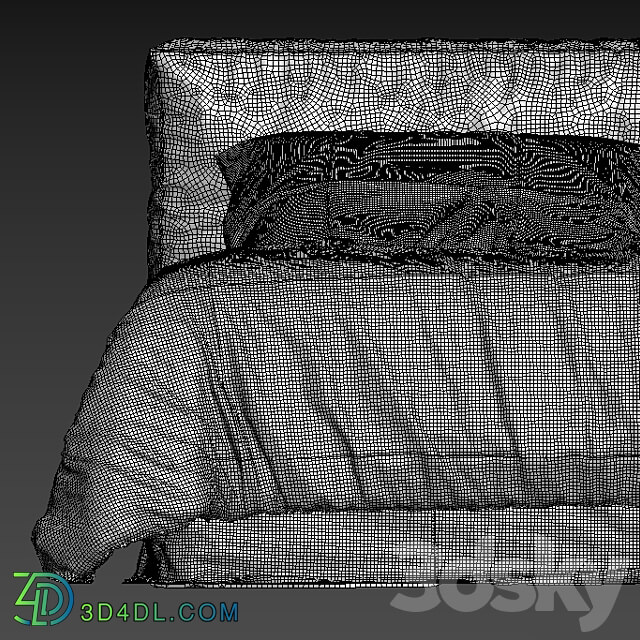 Flocca linen bedding Bed 3D Models 3DSKY