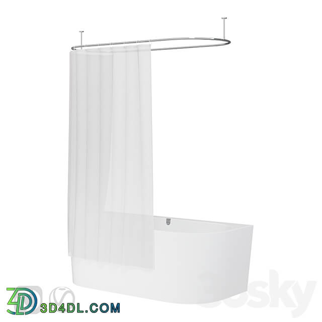 Bath Curtains and Bathtub Villeroy and Boch Oberon