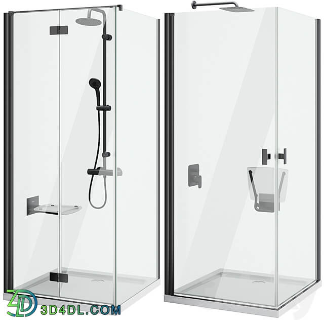 Shower cabins Radaway Nes 8 Black set 135 3D Models 3DSKY