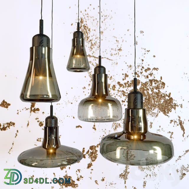 Modern Lamp Crystal Glass Pendant light 3D Models