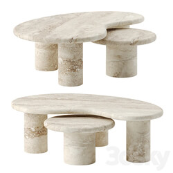 TRAVERTINE PUDDLE coffee table by Anna Karlin 