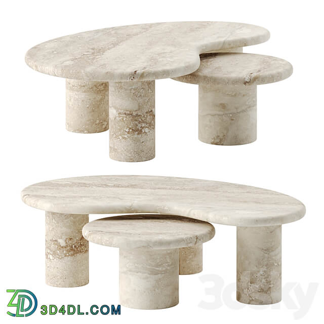 TRAVERTINE PUDDLE coffee table by Anna Karlin