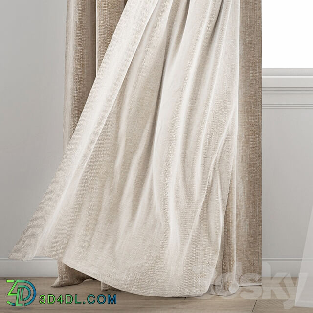 Curtain 345 Wind blowing effect 8 3D Models