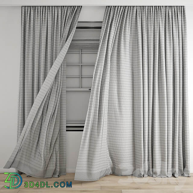 Curtain 345 Wind blowing effect 8 3D Models