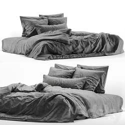 linen bedding 4 Bed 3D Models 3DSKY 