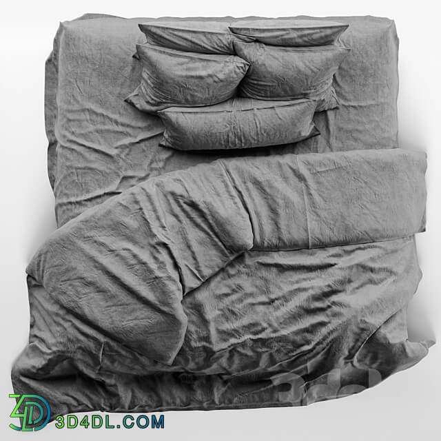 linen bedding 4 Bed 3D Models 3DSKY