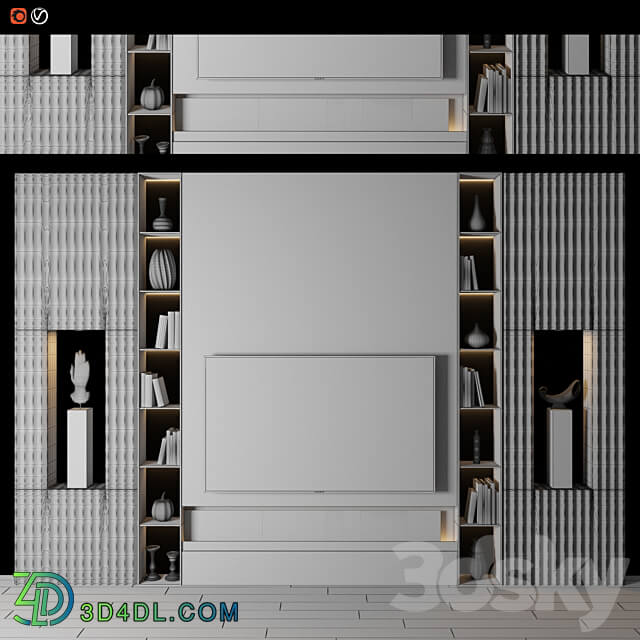 Modern TV Wall 10 3D Models 3DSKY