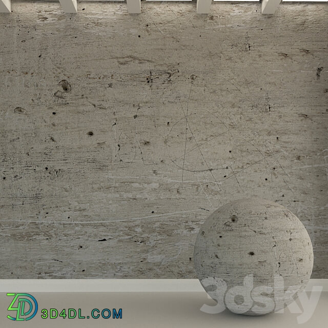 Concrete wall. Old concrete. 173 Stone 3D Models 3DSKY