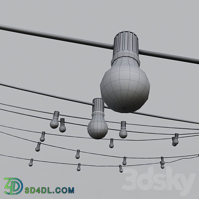 Outdoor String Lights for Patio Garden Backyard Wedding Party Christmas Lights 3D Models 3DSKY