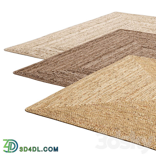 Natural braided jute rug 3D Models