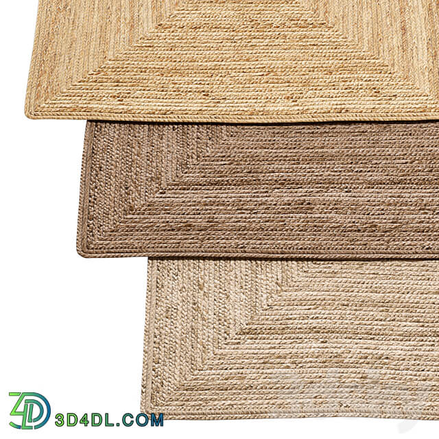 Natural braided jute rug 3D Models