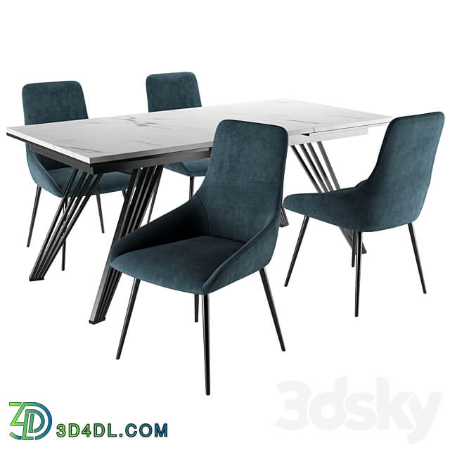 Zoe Chair and Parma Table Table Chair 3D Models 3DSKY