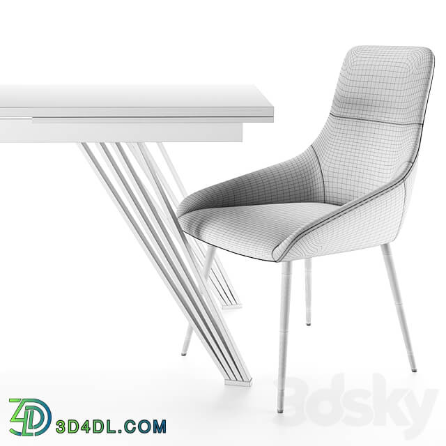 Zoe Chair and Parma Table Table Chair 3D Models 3DSKY