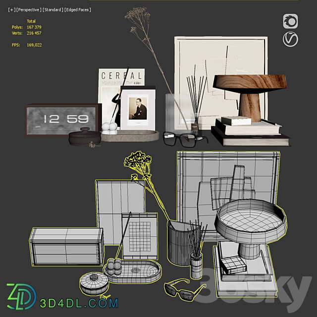 Retro Decorative Set 3D Models 3DSKY