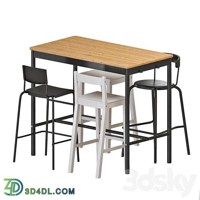 IKEA TOMMARYD Table and Stools Table Chair 3D Models 3DSKY