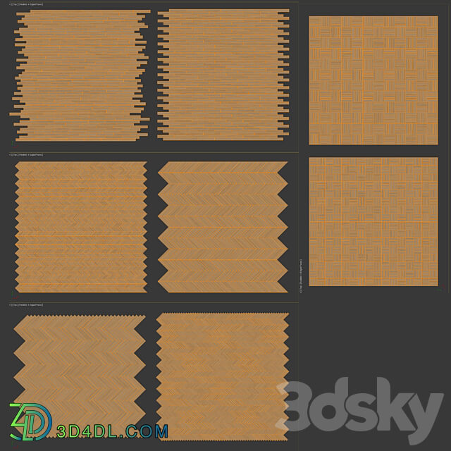 8 variants of parquet layout 7 3D Models 3DSKY