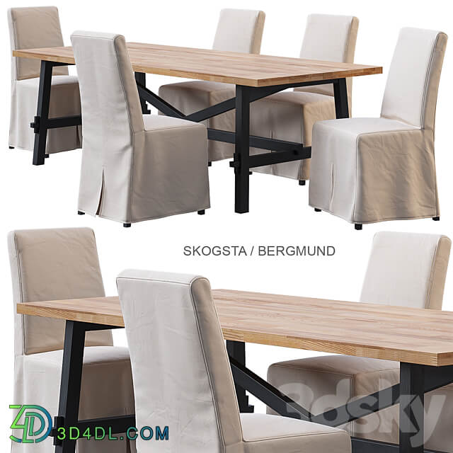 SKOGSTA BERGMUND IKEA table and chair Table Chair 3D Models 3DSKY