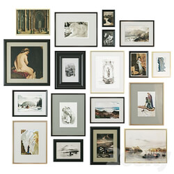 A set of paintings in classical frames 3D Models 3DSKY 