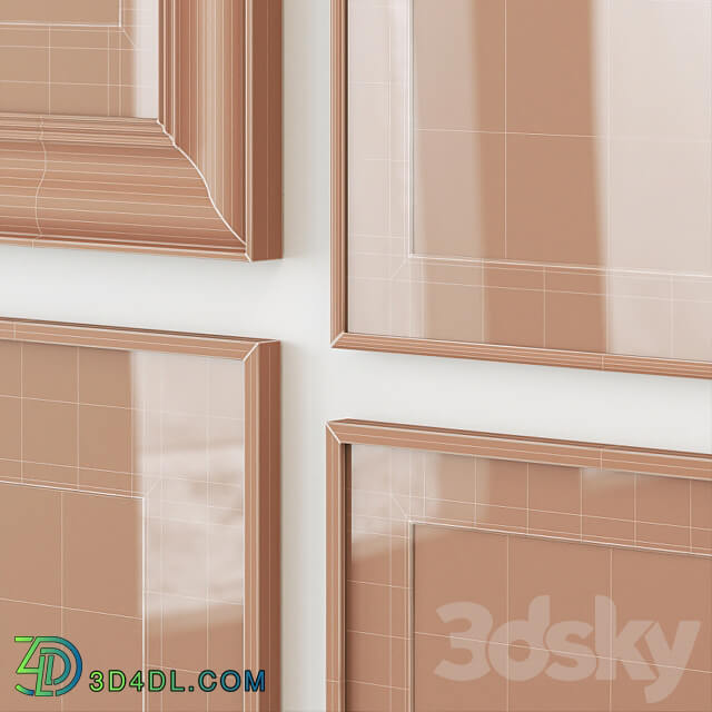 A set of paintings in classical frames 3D Models 3DSKY