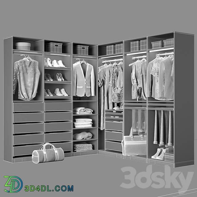 Wardrobe Ikea PAX Wardrobe Display cabinets 3D Models 3DSKY
