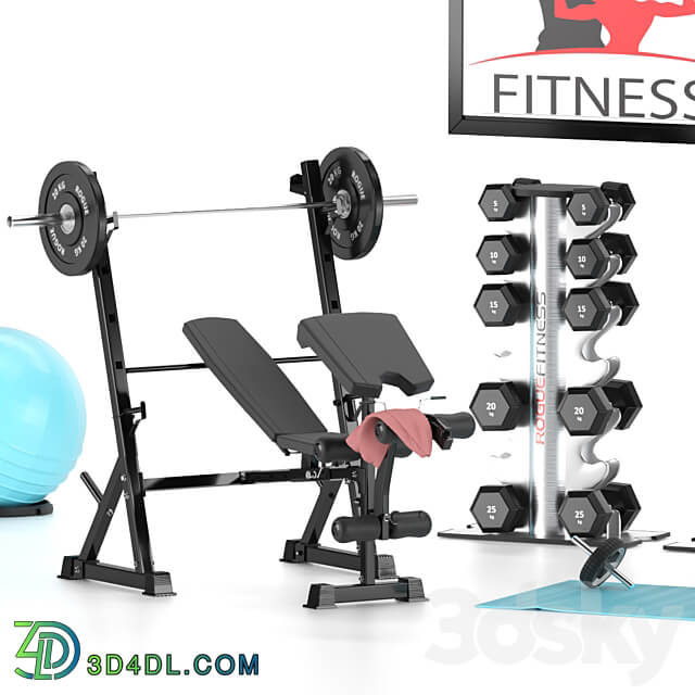 Fitness Equipment room set 02 3D Models 3DSKY