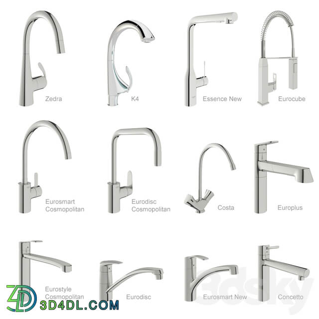 GROHE faucets for the kitchen Faucet 3D Models