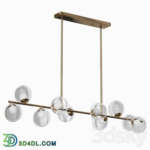 Parker chandelier 10 glass matt golds Pendant light 3D Models 3DSKY