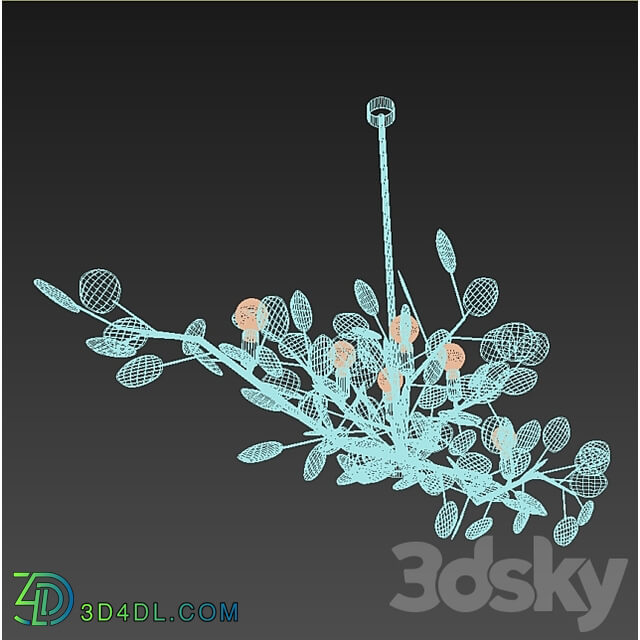 Currey and company Lunaria Oval Chandelier Pendant light 3D Models 3DSKY
