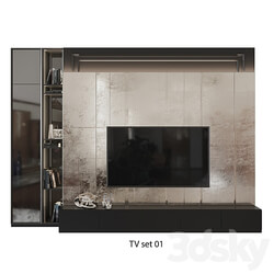 TV Wall set.01 3D Models 3DSKY 