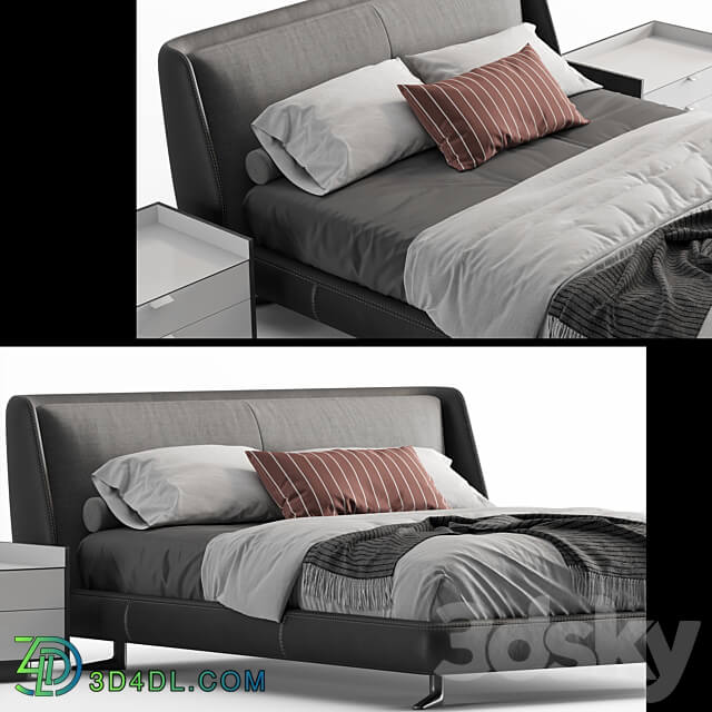 Minotti spencer bed 2 Bed 3D Models 3DSKY