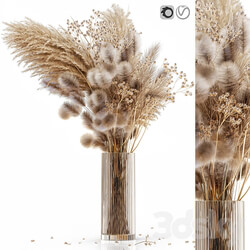 Dry flowers in modern vase 3 3D Models 3DSKY 