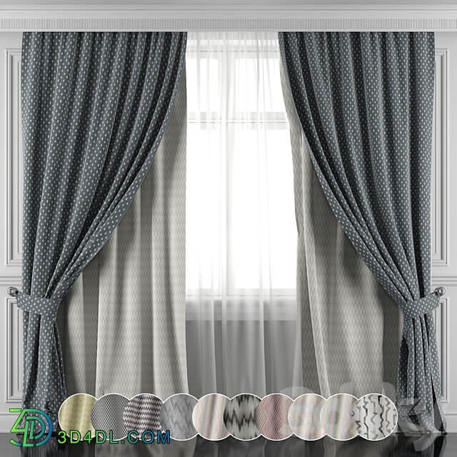 Set of curtains 456 461 3D Models 3DSKY