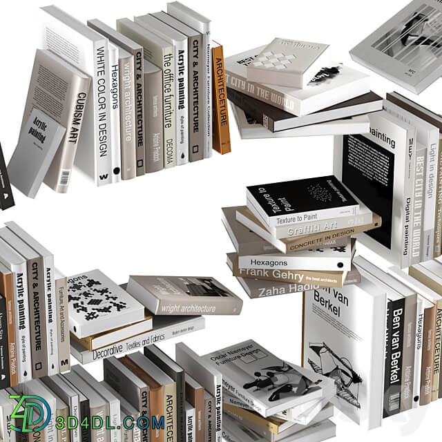 Book collection set3 3D Models 3DSKY