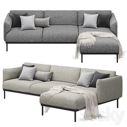 Ikea Äpplaryd Epplaryd 3 Seater Sofa with Chaise Longue Leide 3D Models 3DSKY 
