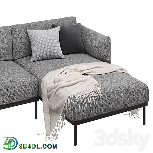 Ikea Äpplaryd Epplaryd 3 Seater Sofa with Chaise Longue Leide 3D Models 3DSKY