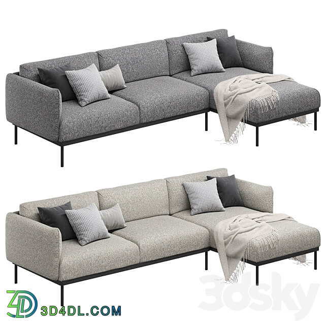 Ikea Äpplaryd Epplaryd 3 Seater Sofa with Chaise Longue Leide 3D Models 3DSKY