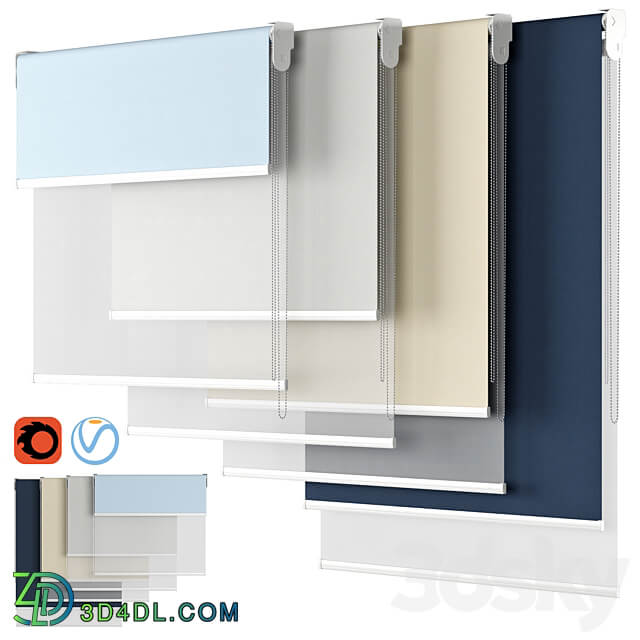 Roller Blind 83 Dual Roller Shades Blinds Direct 3D Models 3DSKY