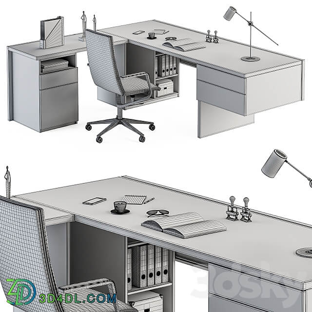 Boss Desk Wood and MDF Office Furniture 243 3D Models 3DSKY