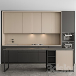 Kitchen Modern Black and Cream Cabinets 73 Kitchen 3D Models 3DSKY 