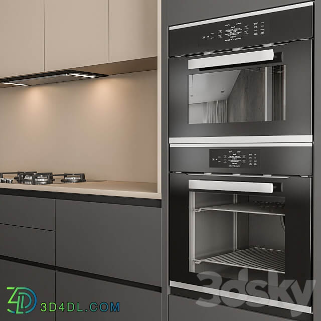 Kitchen Modern Black and Cream Cabinets 73 Kitchen 3D Models 3DSKY