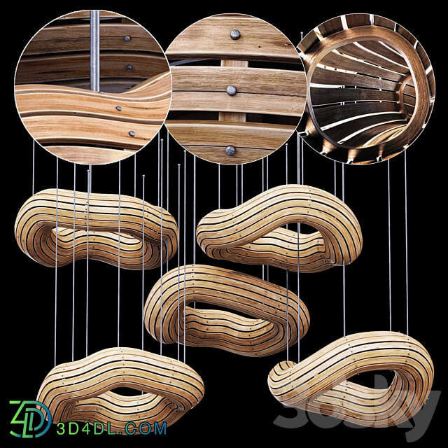 Bagel wood board decor n2 Bagels from wooden boards decor number 2 3D Models 3DSKY