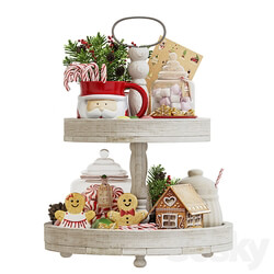New Year and Christmas decorative set for the kitchen 12 3D Models 3DSKY 