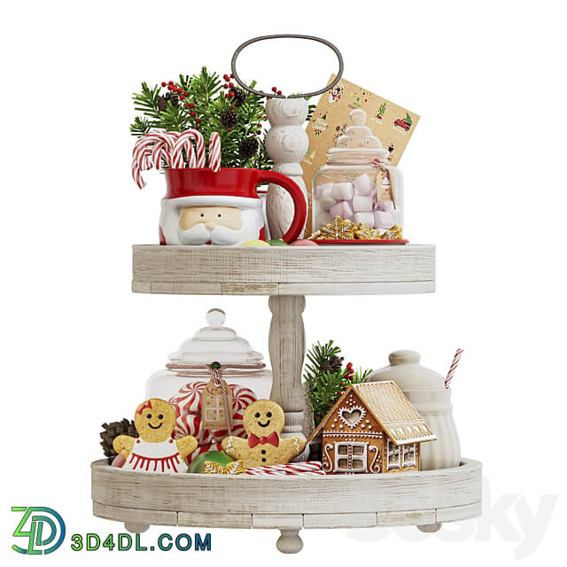 New Year and Christmas decorative set for the kitchen 12 3D Models 3DSKY