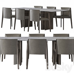 porada dining set v1 Table Chair 3D Models 3DSKY 
