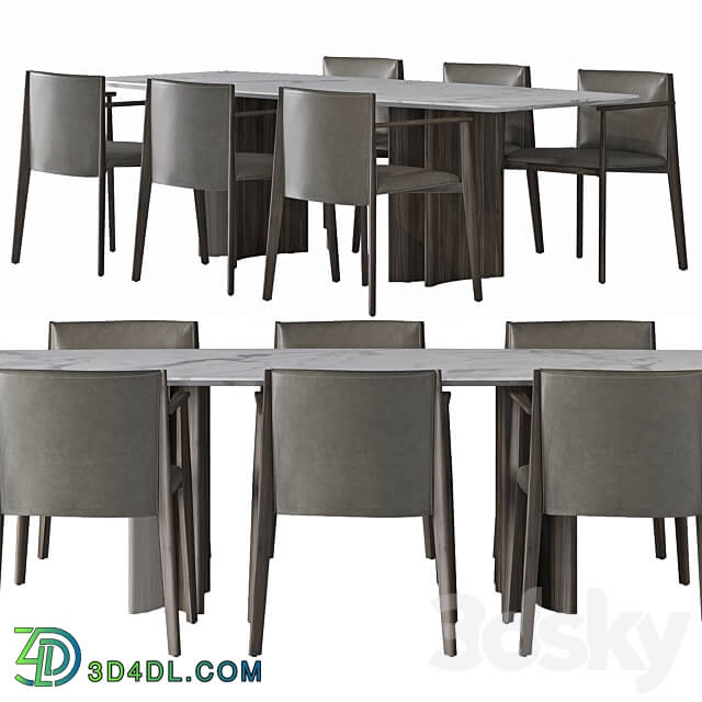 porada dining set v1 Table Chair 3D Models 3DSKY