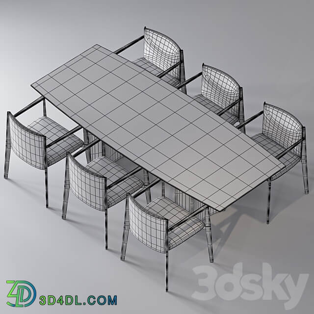 porada dining set v1 Table Chair 3D Models 3DSKY